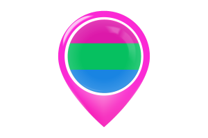 多性恋旗帜地图图钉图标