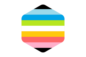 同性恋者旗圆形六边形形状