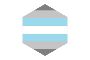 半性取向/半性男群体旗帜六边形