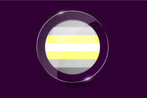 非二元性别Demigender群体旗帜光泽圆形按钮