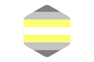 非二元性别Demigender群体旗帜圆形六边形