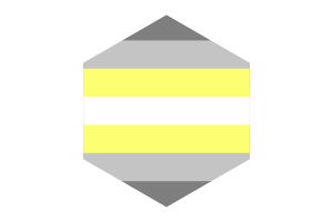 非二元性别Demigender群体旗帜六边形