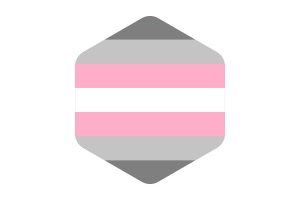 半性取向/半性女群体旗帜圆形六边形