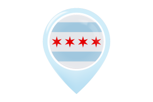 芝加哥旗帜地图图钉图标