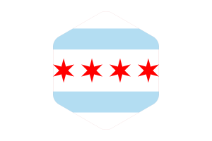 芝加哥旗帜圆形六边形