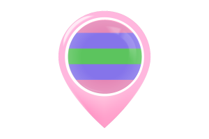 三性别人群旗地图图钉图标