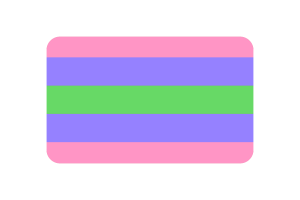 三性别人群别旗圆角矩形矢量插图