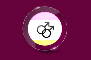 Twink男同性恋人群旗帜光泽圆形按钮
