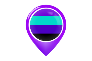 Alexigender性别流动个体旗帜地图图钉图标