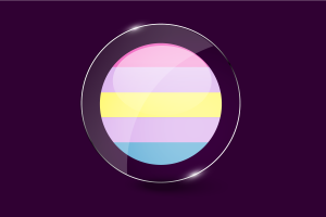 非二元性别人群旗帜光泽圆形按钮