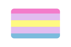 非二元性别人群旗帜圆角矩形矢量插图