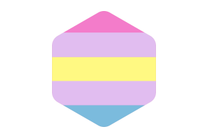 非二元性别人群旗帜圆形六边形