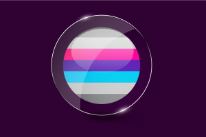 Demiandrogyne双性别认同群体旗帜光泽圆形按钮