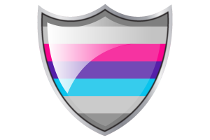 盾牌与Demiandrogyne双性别认同群体的旗帜