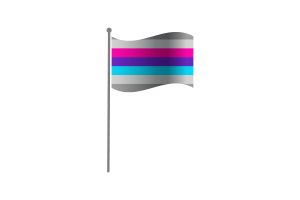 挥舞着Demiandrogyne双性别认同群体的旗帜