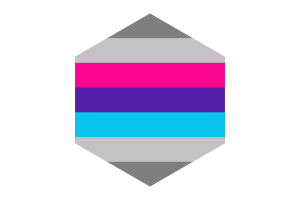 Demiandrogyne双性别认同群体旗六边形