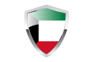 科威特国旗与尖三角形盾牌