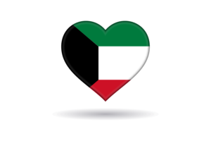科威特旗帜心形