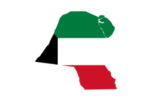 科威特地图与国旗