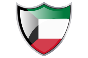 带有科威特国旗的盾牌