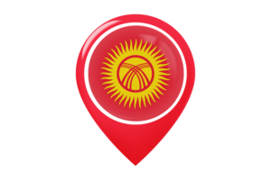 吉尔吉斯斯坦国旗地图图钉图标
