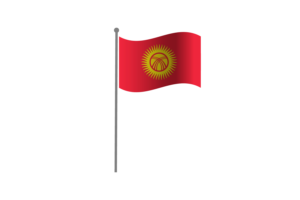 挥舞着吉尔吉斯斯坦国旗