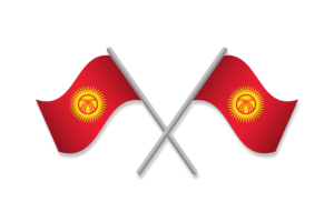 吉尔吉斯斯坦国旗徽章矢量免费