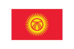 吉尔吉斯斯坦国旗三角形矢量插图