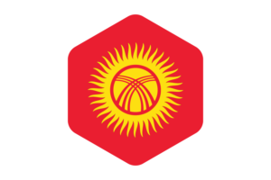吉尔吉斯斯坦国旗圆形六边形