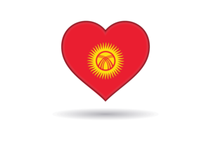 吉尔吉斯斯坦旗帜心形