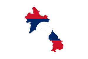 老挝地图与国旗