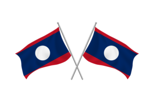 老挝挥舞友谊旗帜