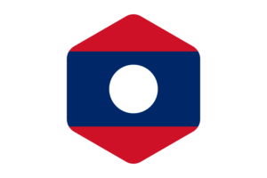 老挝国旗圆形六边形