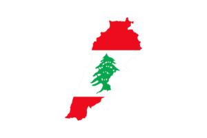 黎巴嫩地图与国旗