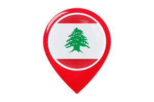黎巴嫩国旗地图图钉图标