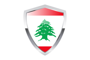 黎巴嫩国旗与尖三角形盾牌