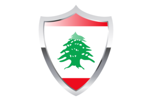 黎巴嫩国旗与中世纪加热器盾牌