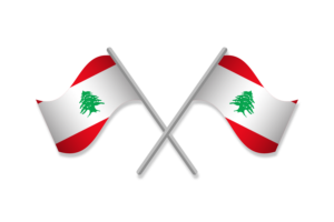 黎巴嫩国旗徽章矢量免费