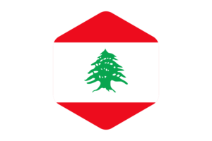 黎巴嫩国旗圆形六边形