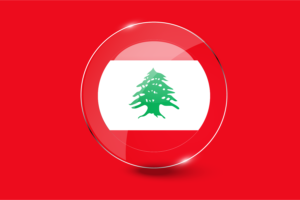 黎巴嫩国旗光泽圆形按钮