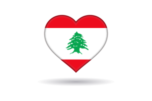 黎巴嫩旗帜心形