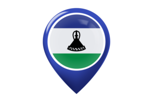 莱索托 国旗地图图钉图标