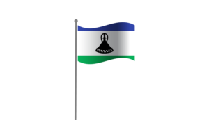 挥舞着莱索托国旗