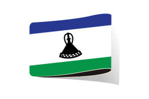 莱索托国旗插图剪贴画