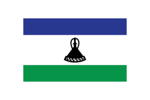 莱索托国旗三角形矢量插图