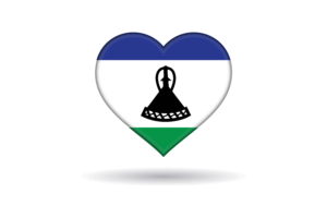 莱索托旗帜心形
