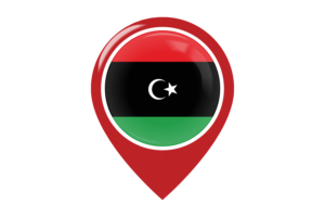 利比亚国旗地图图钉图标