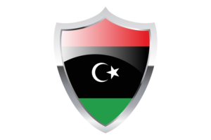 利比亚国旗与中世纪加热器盾牌