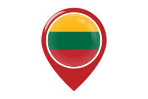 立陶宛国旗地图图钉图标