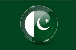 巴基斯坦国旗光面圆形按钮